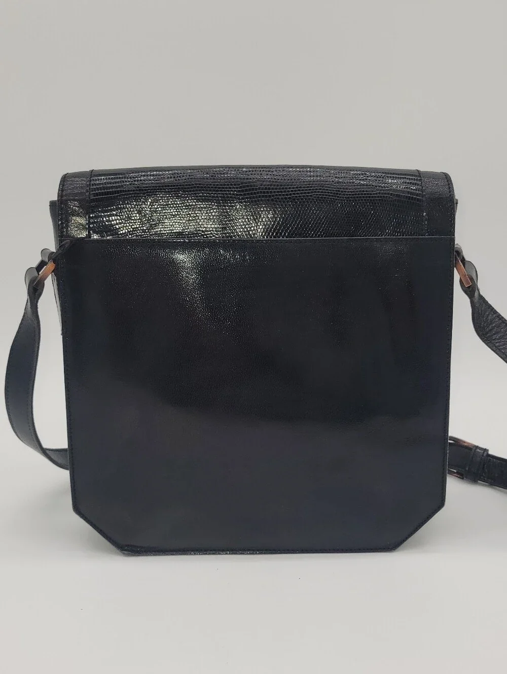 Vintage Yves Saint Laurent Lizard-Embossed Shoulder Bag Original Dust - Picture 2 of 11